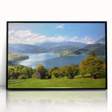 Large abstract wall art depicting a Romanian landscape in muted earth tones on framed acrylic.