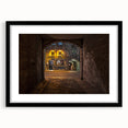 Extra large framed wall art depicting a colorful, abstract interpretation of a Scottish landscape.