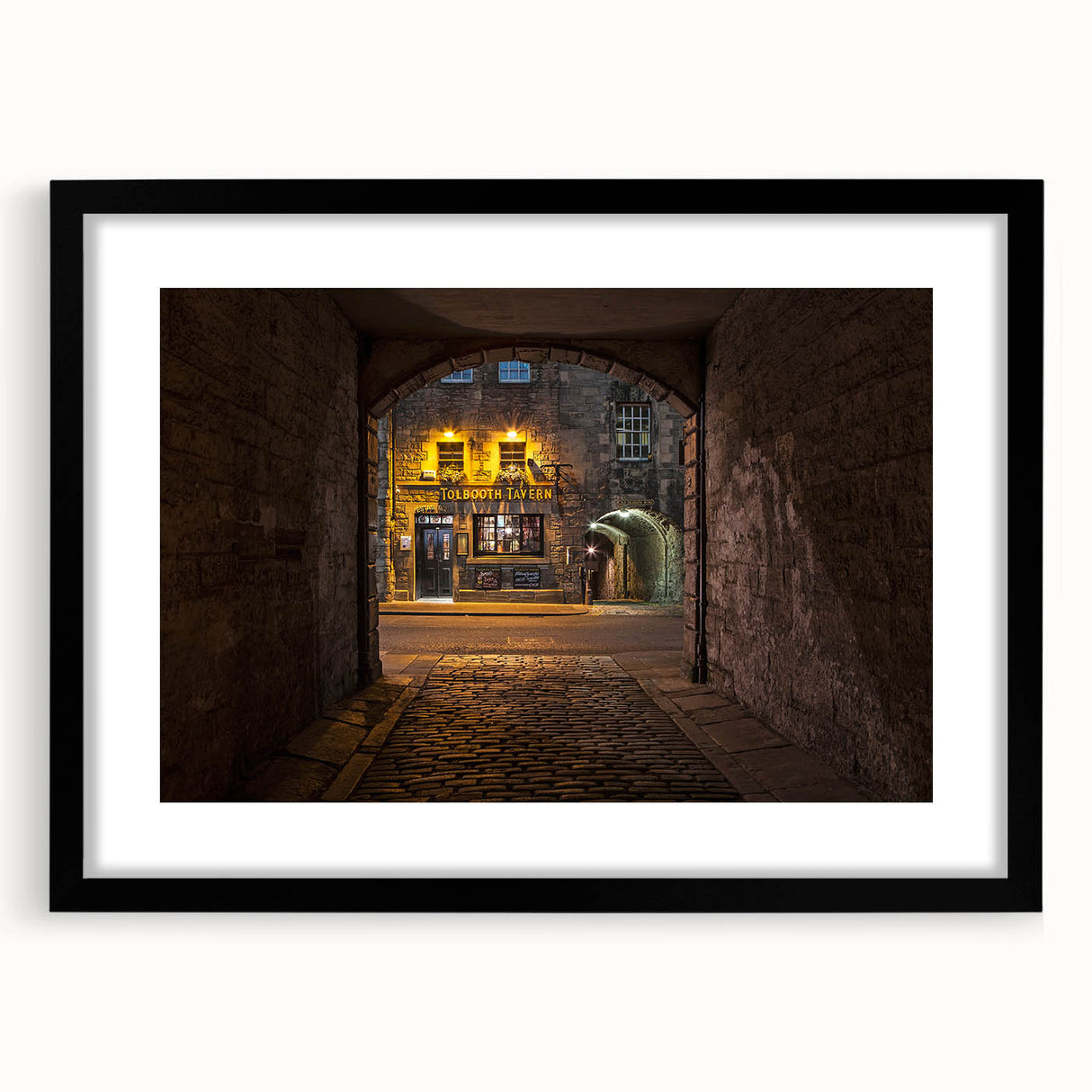 Extra large framed wall art depicting a colorful, abstract interpretation of a Scottish landscape.