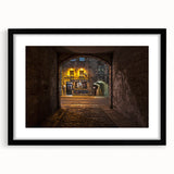 Extra large framed wall art depicting a colorful, abstract interpretation of a Scottish landscape.