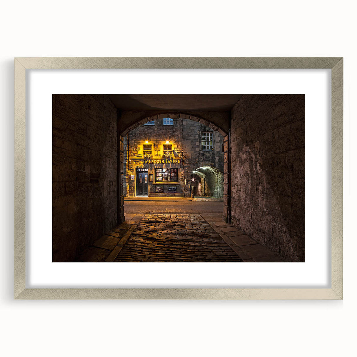 Textured art print of a Scottish landscape in muted earth tones on a framed canvas, ideal for bedroom wall decor.