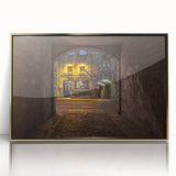 Mid-century modernist style large art print of a Scottish landscape, in muted earth tones on framed acrylic.