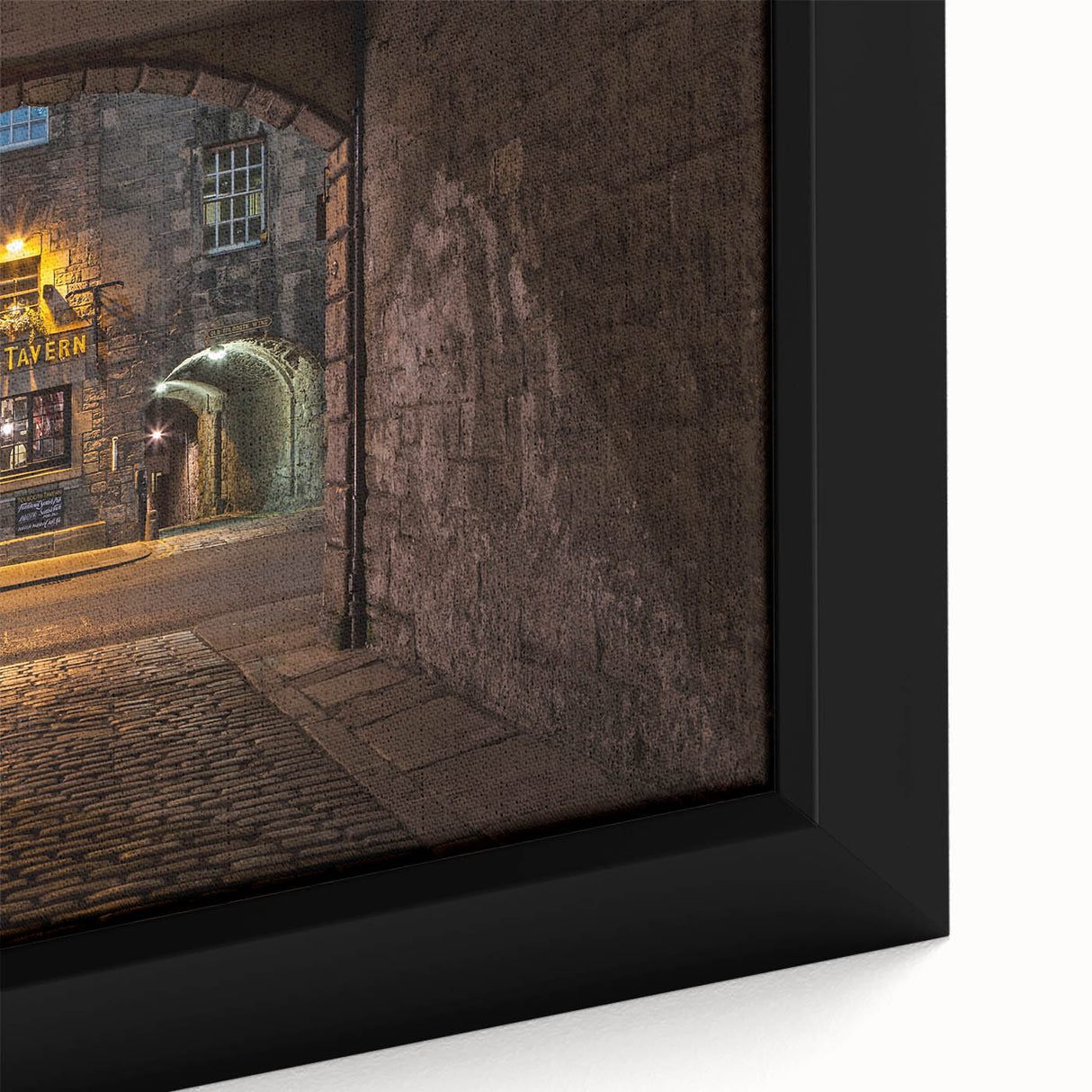 Extra large framed canvas depicting a textured, colorful Scottish landscape, ideal for living room decor.