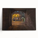 Black and white photo of a Scottish landscape on large stretched canvas, ideal for kitchen wall art.