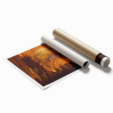 Extra large floral art depicting Andalusian scenery in pastel shades, printed on rolled canvas.