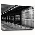 Acrylic print of a Barcelona cityscape in muted earth tones, ideal for dining room art.