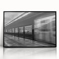 Large abstract wall art depicting a stylized Barcelona skyline in black and white tones on a framed acrylic.