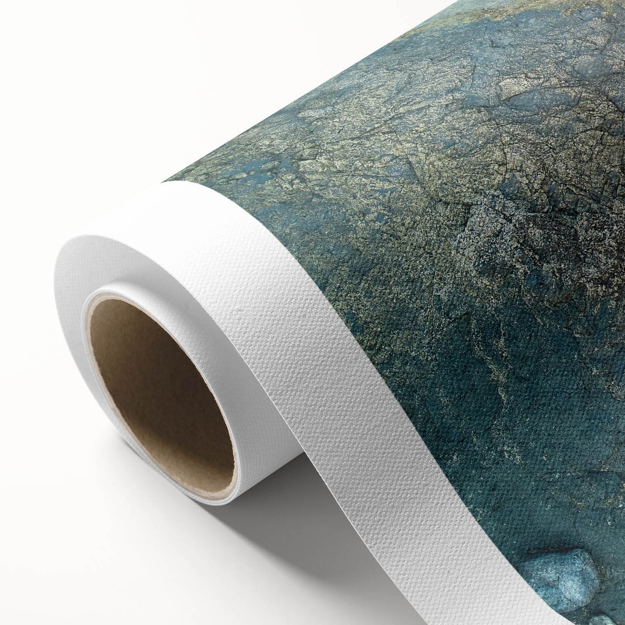 Art Deco poster of Canary Islands scenery on rolled canvas, showcasing muted earth tones, ideal for nursery wall art.