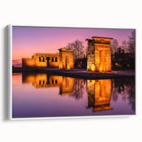 Extra large vintage poster art of Madrid scenery on framed canvas, featuring colorful art in a minimalist style.