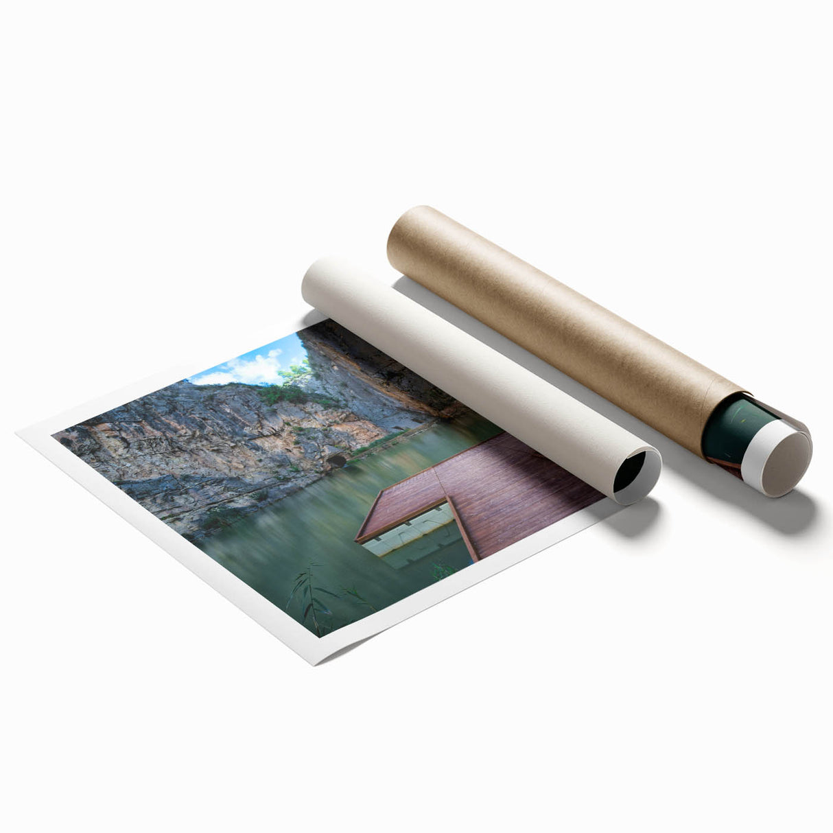 Extra large rolled print of Valencia scenery with vibrant floral elements, ideal for classy bathroom wall art.