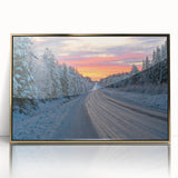 Framed acrylic print of a serene Swedish landscape in soft pastel colors, ideal for modern art wall decor.