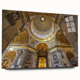 Acrylic print of a large abstract depiction of the Vatican in muted earth tones, suitable for bedroom or dining room art.