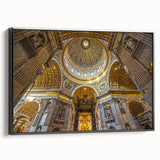 Black and white landscape art painting of the Vatican on a framed canvas, ideal for bedroom wall decor.