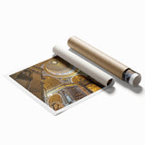 Rolled print of the Vatican scenery in muted earth tones, ideal for dining room wall art.