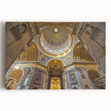 Black and white image of the Vatican on large stretched canvas, suitable as kitchen wall art.