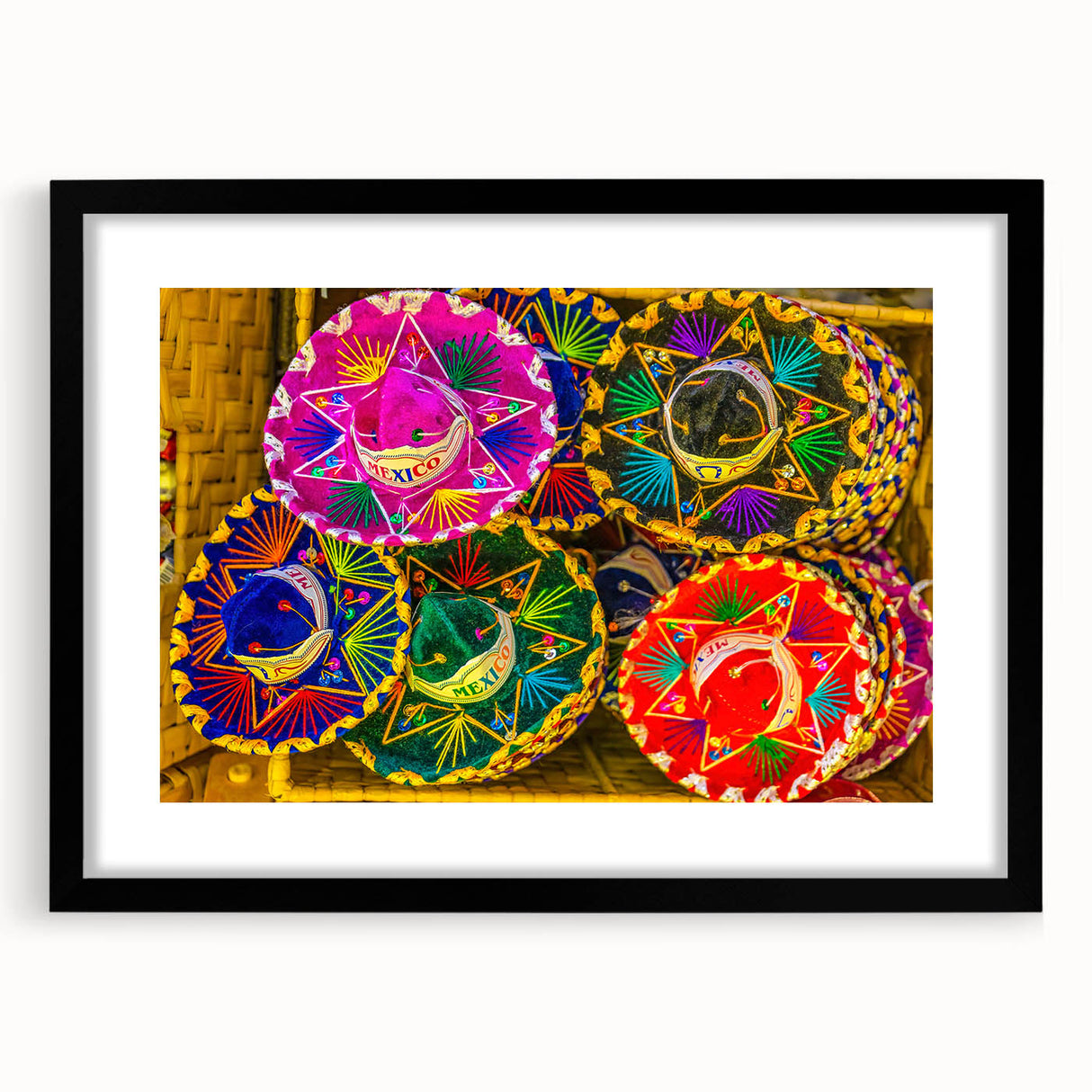 Colorful abstract art print of Cabo San Lucas with textured details on a large framed canvas, ideal for living room decor.