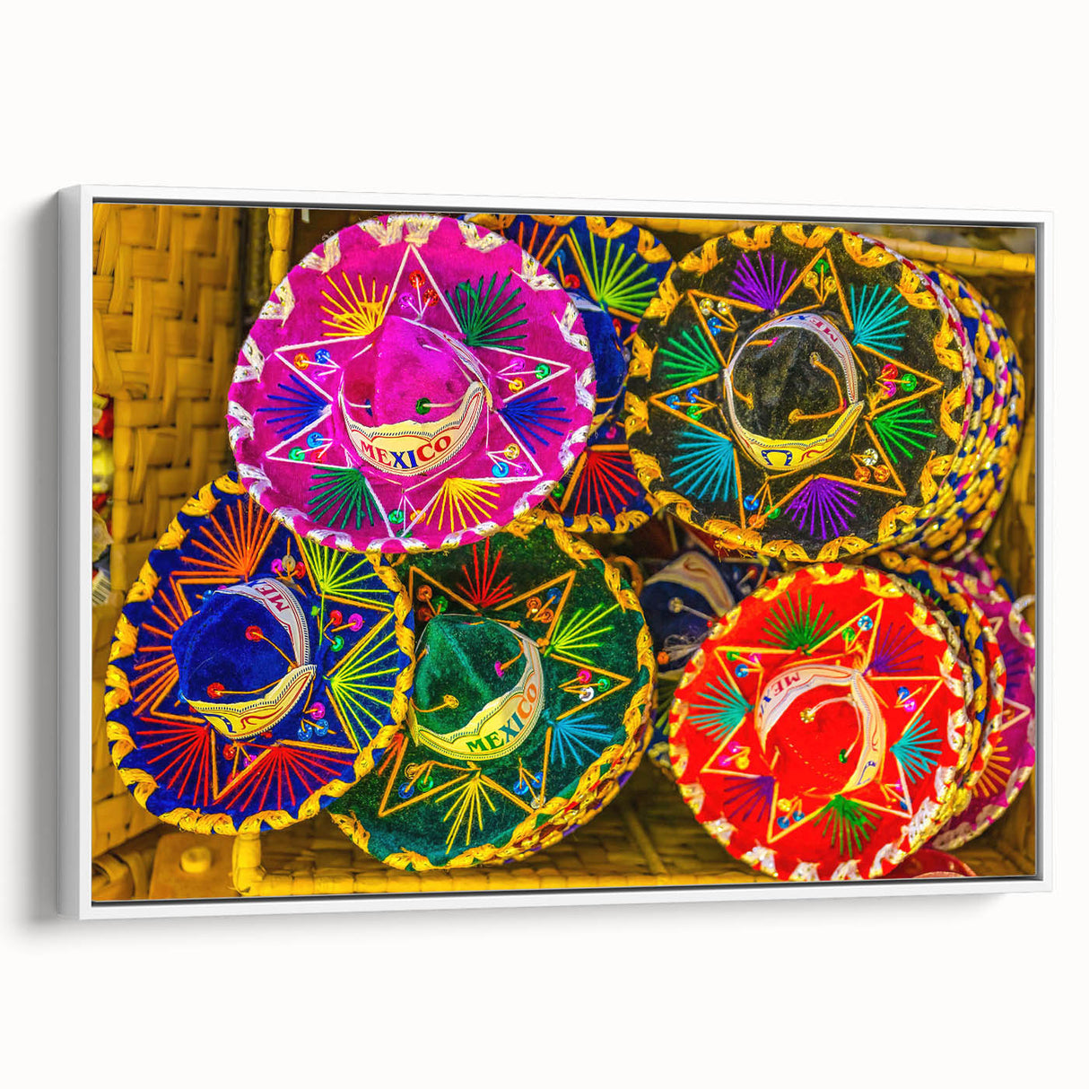 Vintage poster art of Cabo San Lucas with colorful imagery on a large framed canvas, ideal for living room decor.