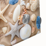 Large abstract wall art depicting Cancun scenery in vibrant blues and greens on acrylic glass.