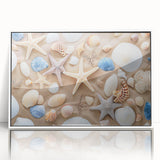 Acrylic print of Cancun scenery in art deco style, using a white frame, ideal for modern nursery wall art.