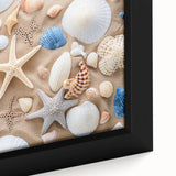 Framed canvas of a textured Cancun scenery in black with colorful accents, ideal for large living room walls.