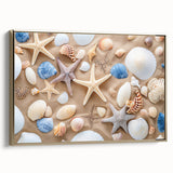 Framed canvas featuring a vintage-style landscape painting of Cancun with muted gold and black tones.