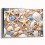 Framed canvas landscape art painting featuring a scenic view of Cancun with vibrant colors on a black background.