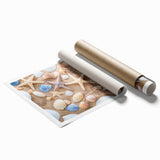 Extra large rolled print of Cancun scenery with vibrant floral elements, ideal for classy bathroom wall art.