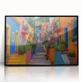 Large abstract wall art featuring a colorful depiction of Guanajuato, Mexico.