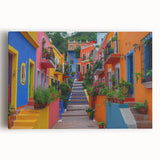 Black and white stretched canvas of Guanajuato, Mexico, ideal for kitchen wall art.