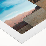 Art deco poster of Oaxaca scenery in pastel shades on rolled canvas, ideal for dining room wall art.