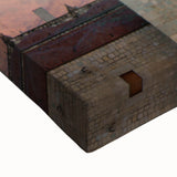 Black and white landscape art painting of Oaxaca scenery on stretched canvas, ideal for bedroom wall art.