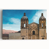 Black and white large art print of Oaxaca, Mexico scenery on stretched canvas, suitable for kitchen wall art.