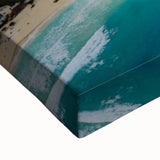 Black and white landscape art painting of Quintana Roo on stretched canvas, ideal for bedroom wall art.