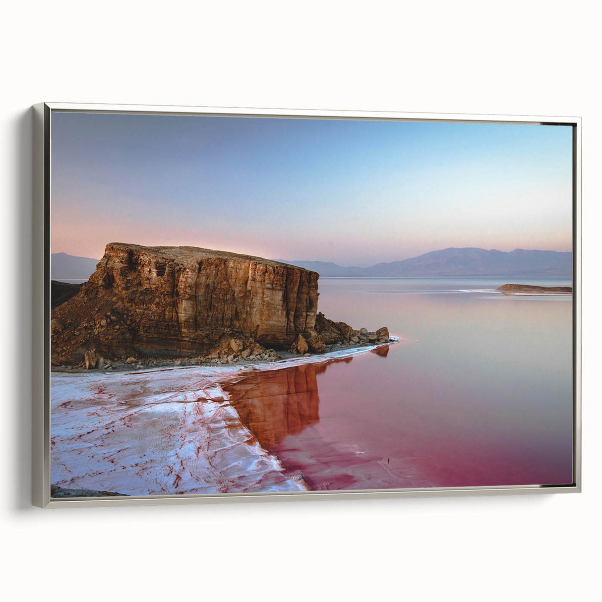 Framed canvas landscape art of a colorful Middle Eastern scenery, ideal for adding a vintage touch to a living room.