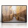 Large abstract wall art depicting Jerusalem skyline in muted grays on framed acrylic, suitable for modern living room decor.