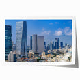 Extra large rolled print of Tel Aviv scenery in muted pastels, ideal for art wall dining room decor.