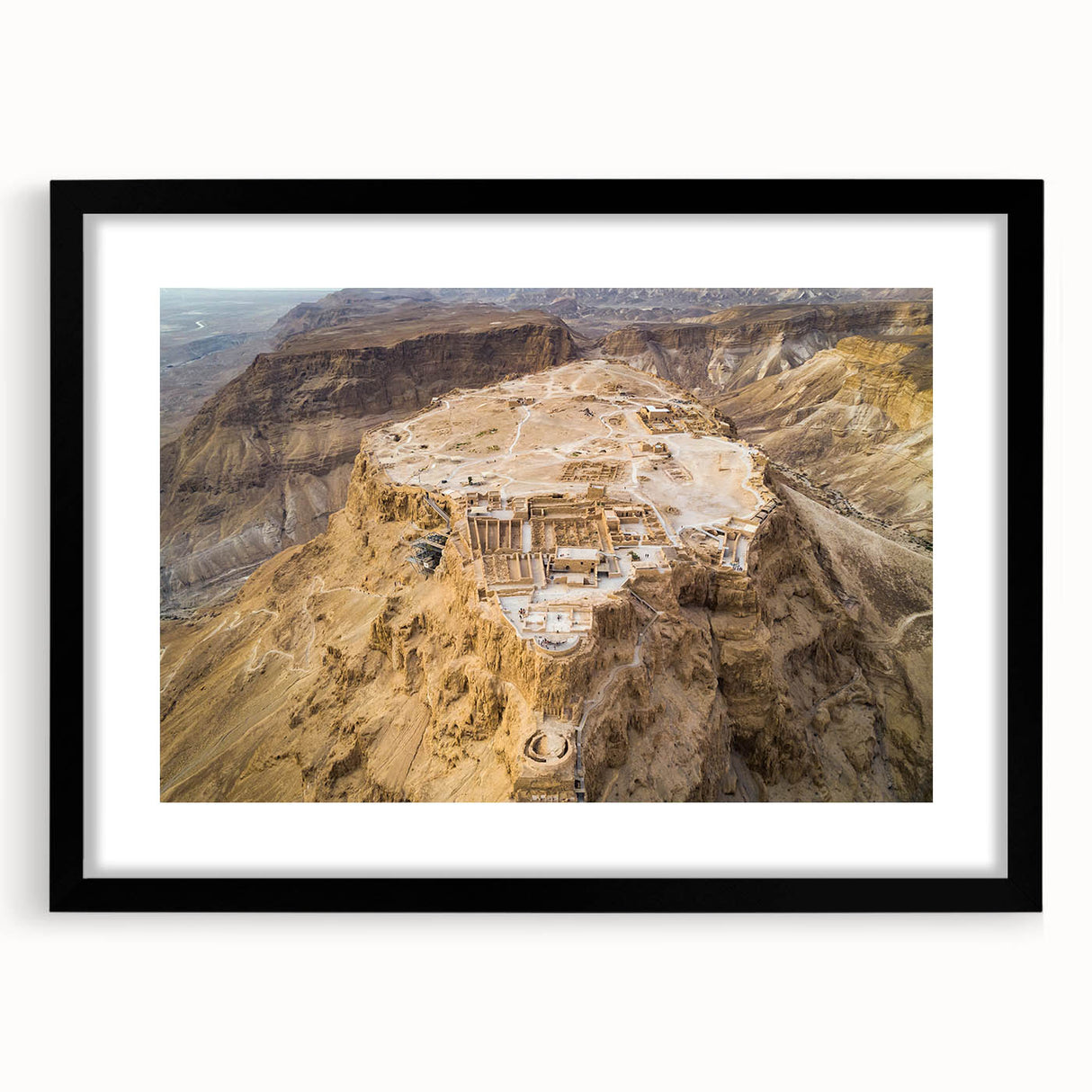 Extra large abstract art print of a Middle Eastern scenery in vibrant colors on a textured canvas.