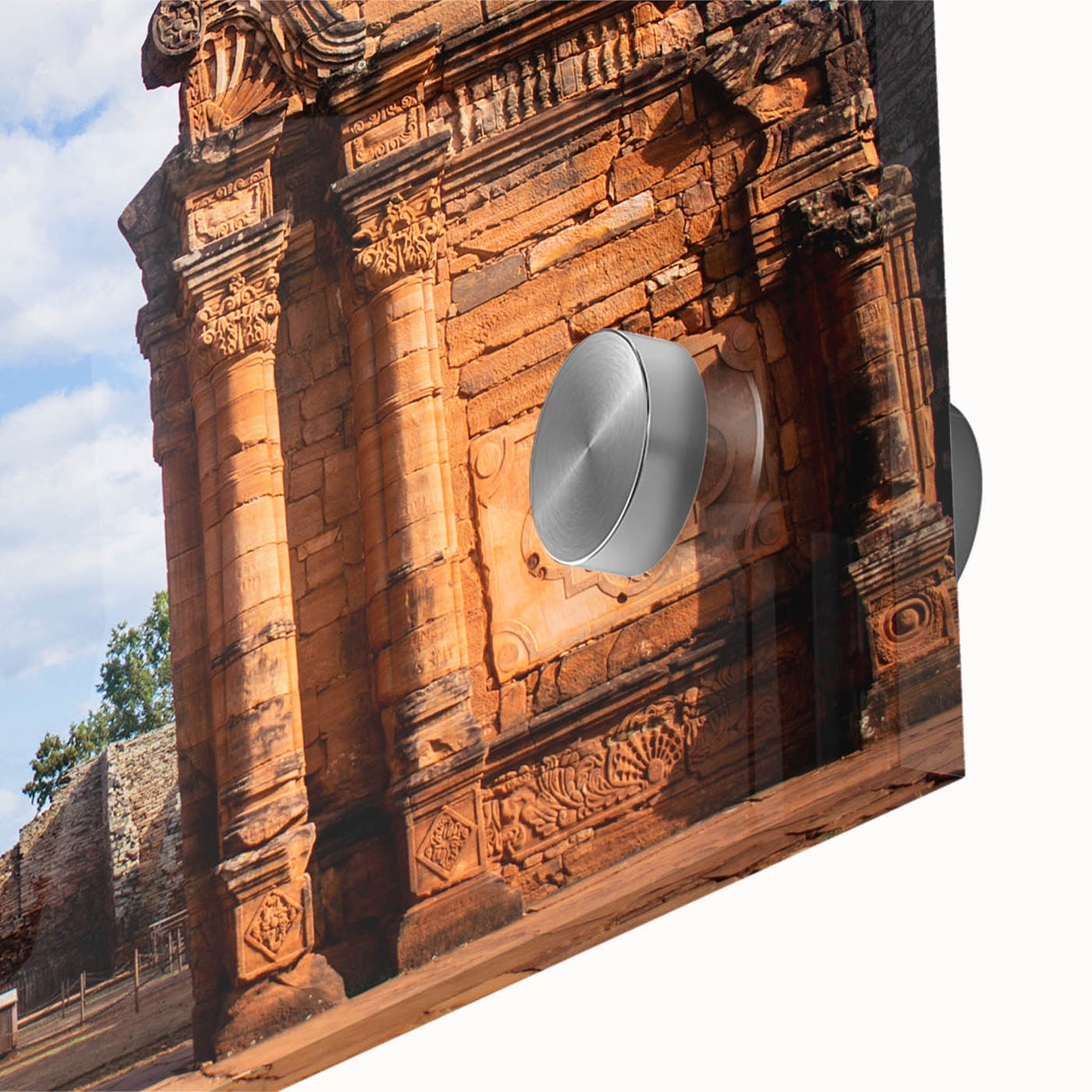 Large abstract wall art depicting Middle Eastern Jordan scenery in muted earth tones on acrylic glass.
