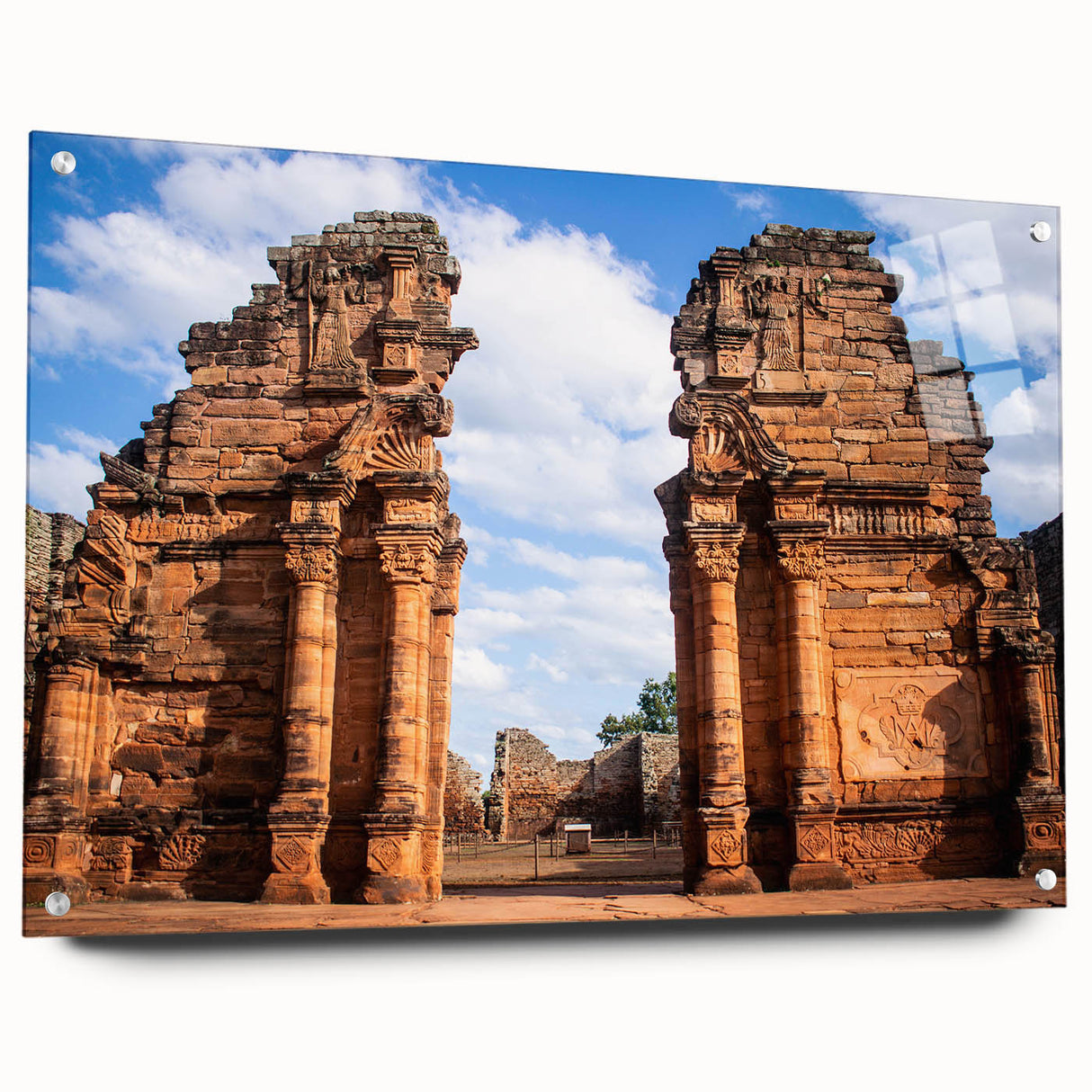 Acrylic print of a Middle Eastern Jordan landscape in muted earth tones, ideal for dining room decor.