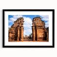 Abstract art print of a Middle Eastern scenery in vibrant colors on a textured, extra large canvas.