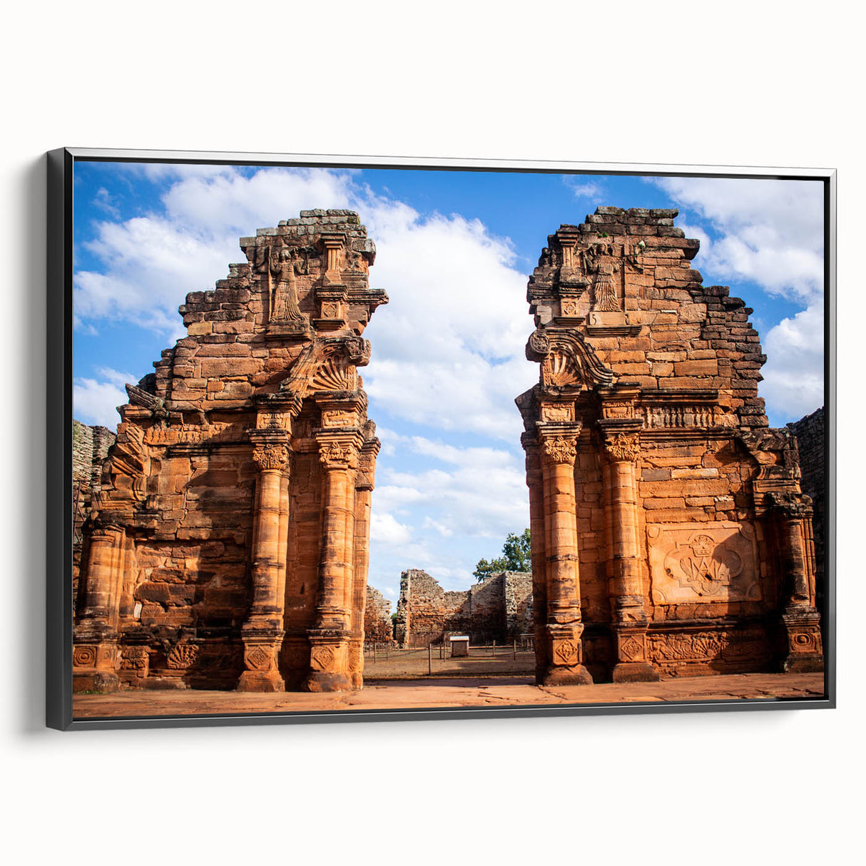 Black and white framed canvas of a Jordanian landscape, ideal for bedroom wall art with a vintage poster style.