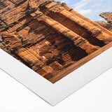 Art deco poster of Middle Eastern scenery in muted earth tones on rolled canvas, suitable for dining room decor.