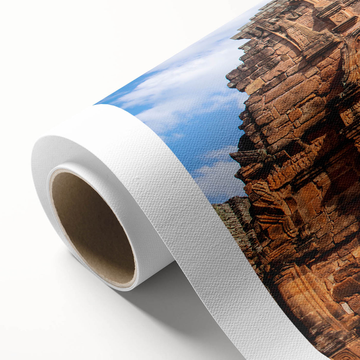 Art Deco poster of a Middle Eastern Jordan scenery in muted earth tones on rolled canvas.