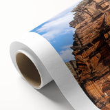 Art Deco poster of a Middle Eastern Jordan scenery in muted earth tones on rolled canvas.