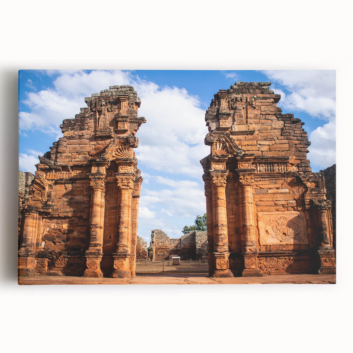 Black and white large art print of Jordanian scenery on stretched canvas, ideal for kitchen wall art.