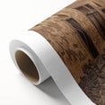 Art deco style poster of a Middle Eastern landscape in muted earth tones, rolled canvas, ideal for nursery wall art.
