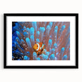 Extra large abstract art print of vibrant Oceania Fiji scenery on textured canvas, framed in black.