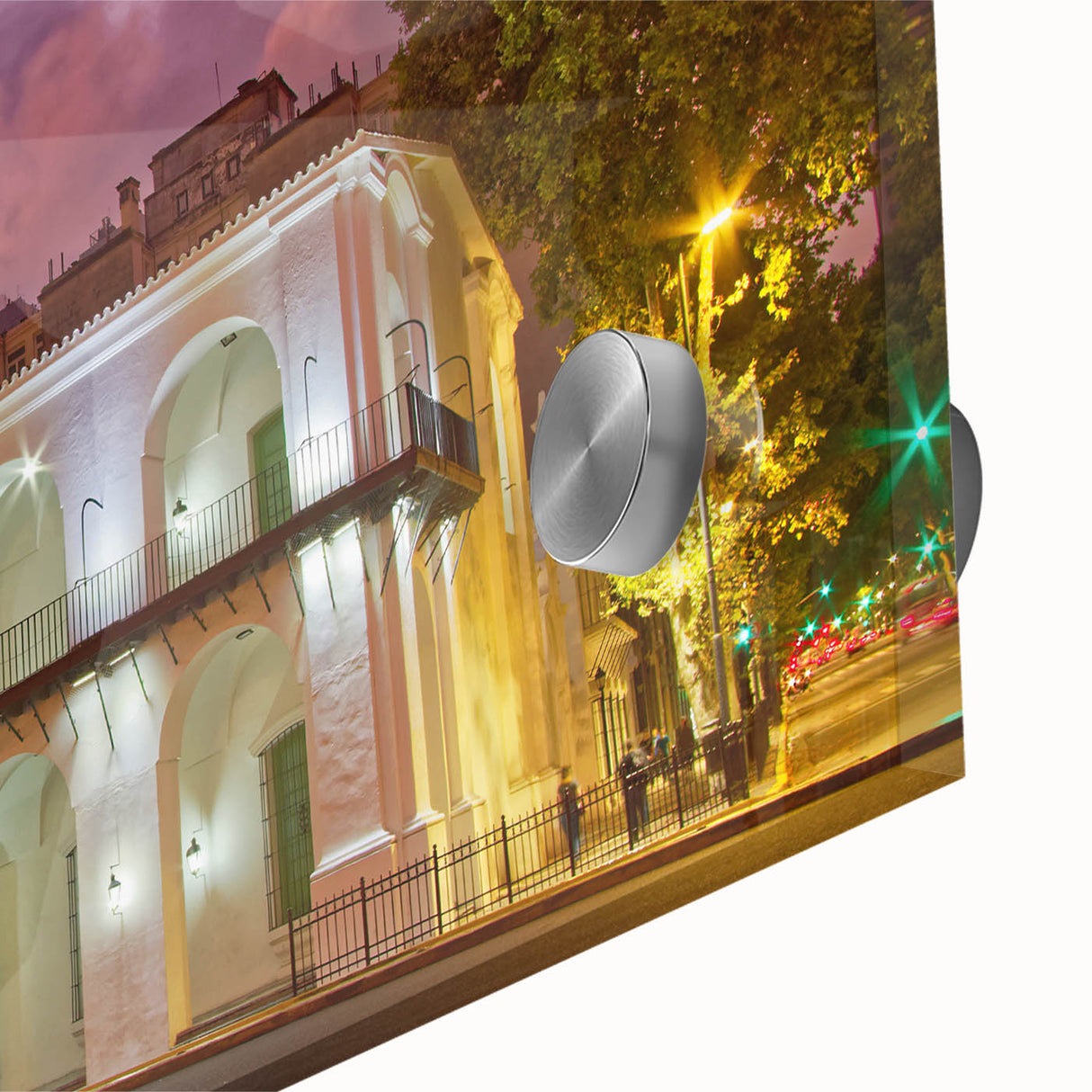 Large abstract wall art of Buenos Aires in muted earth tones on acrylic glass, suitable for dining room ambiance.