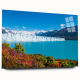 Large abstract depiction of an Argentine landscape in muted earth tones on acrylic glass.