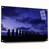 Acrylic print of a South American Chilean landscape in muted earth tones, ideal for dining room decor.